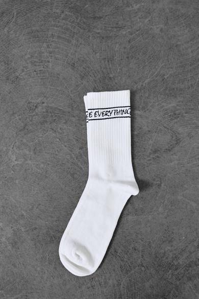 Beyaz YOUR EYES SEE EVERYTHİNG Çorap