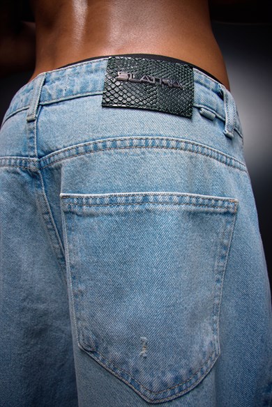 Erkek Açık Mavi Baggy Denim Pantolon