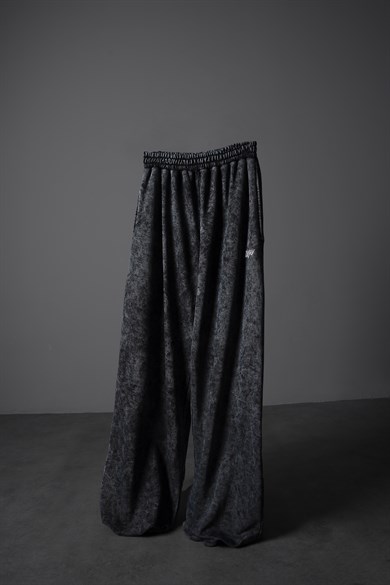 Erkek Antrasit Basic Yıkama Efektli Baggy Eşofman