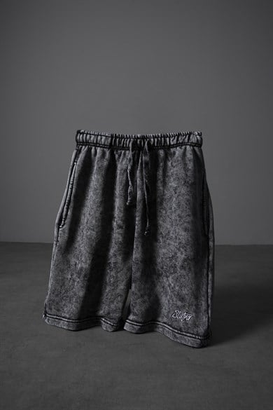 Erkek Antrasit Basic Yıkama Efektli Diz Üstü Şort