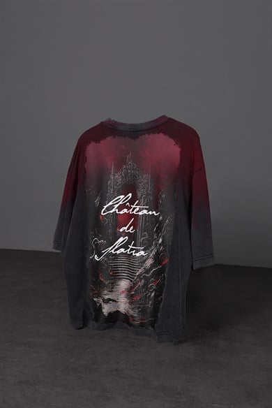 Erkek Antrasit Chateau Box Fit Yıkama Efektli Tshirt