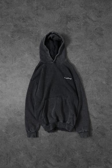 Erkek Antrasit Create Change Yıkamalı Kapüşonlu Oversize Sweatshirt