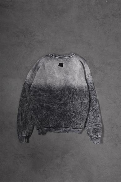 Erkek Antrasit Spreyli Oversize Sweatshirt