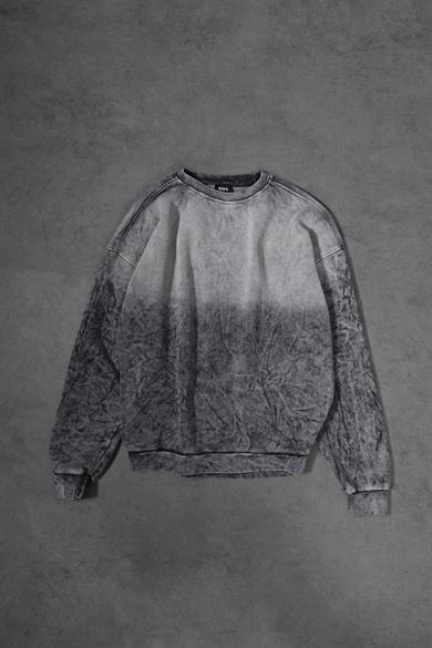 Erkek Antrasit Spreyli Oversize Sweatshirt