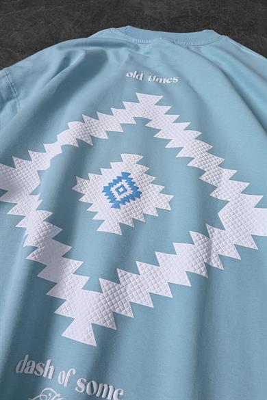 Erkek Bebe Mavisi Memory Lego Kabartma Baskılı Oversize Tshirt