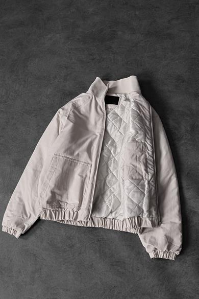 Erkek Bej Dolumlu Bomber Mont