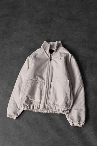 Erkek Bej Dolumlu Bomber Mont