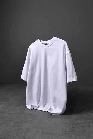 Erkek Beyaz Basic Oversize Tshirt