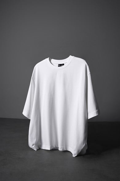 Erkek Beyaz Boxy Fit Basic Tshirt