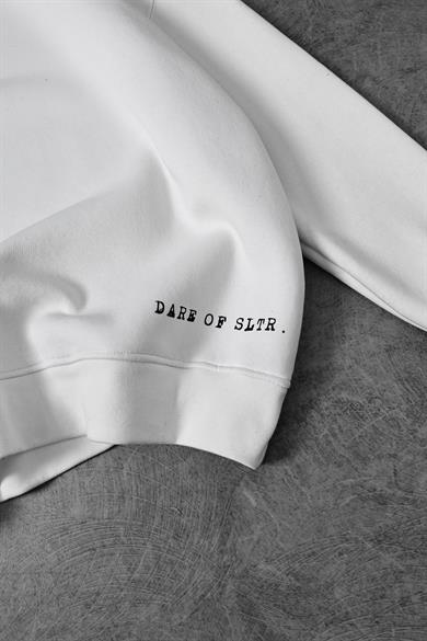 Erkek Beyaz Dare Of Sltr Kol Patch Oversize Sweatshirt