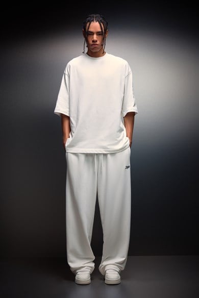 Erkek Beyaz Oversize Basic Tshirt