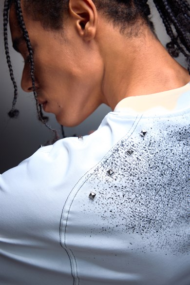 Erkek Beyaz Prelude Baskılı Oversize Tshirt