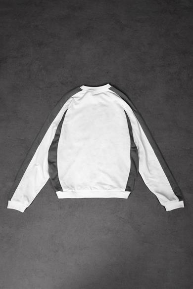Erkek Beyaz Reach Baskılı Oversize Sweatshirt