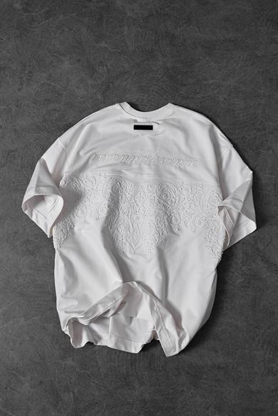 Erkek Beyaz Reconnaissance Nakışlı Oversize Tshirt