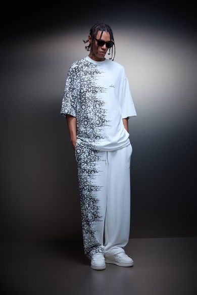 Erkek Beyaz Side Effect Baggy Eşofman