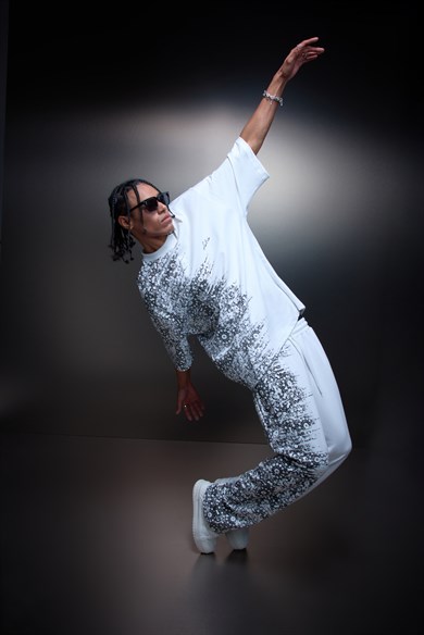 Erkek Beyaz Side Effect Baggy Eşofman