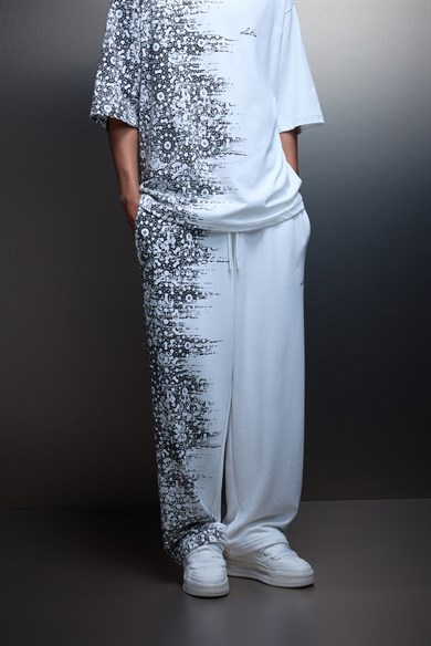 Erkek Beyaz Side Effect Baggy Eşofman