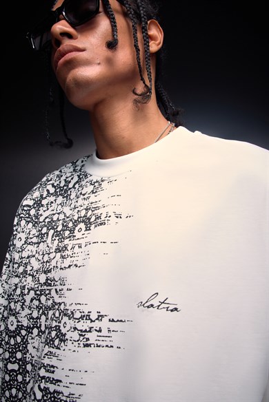 Erkek Beyaz Side Effect Oversize Tshirt