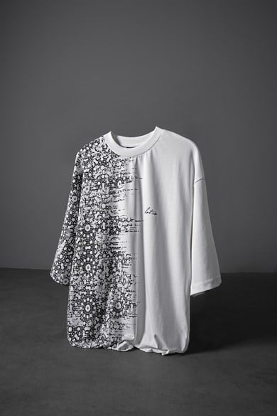 Erkek Beyaz Side Effect Oversize Tshirt