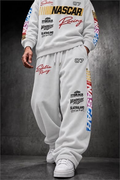 Erkek Beyaz Venomline Baggy Eşofman