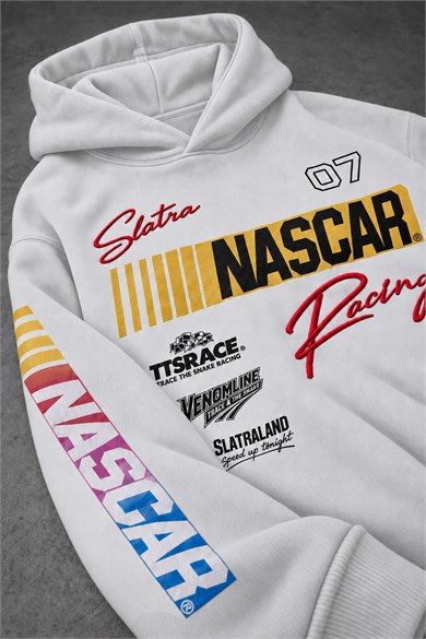 Erkek Beyaz Venomline Oversize Hoodie