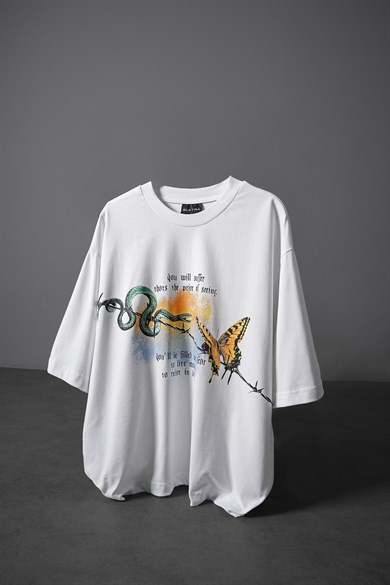 Erkek Beyaz Versus Box Fit Tshirt