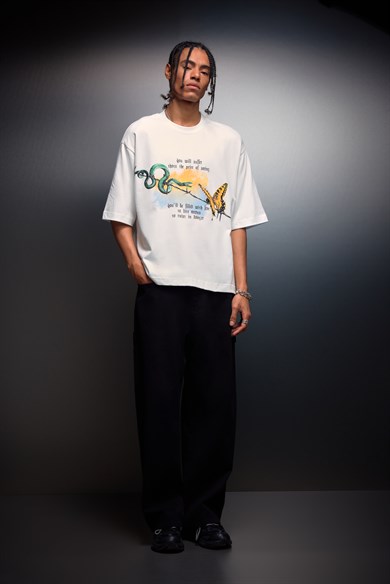 Erkek Beyaz Versus Box Fit Tshirt