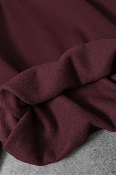 Erkek Bordo Basic Bisiklet Yaka Oversize Sweatshirt