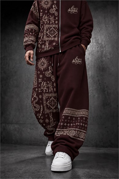 Erkek Bordo Codex Baggy Eşofman