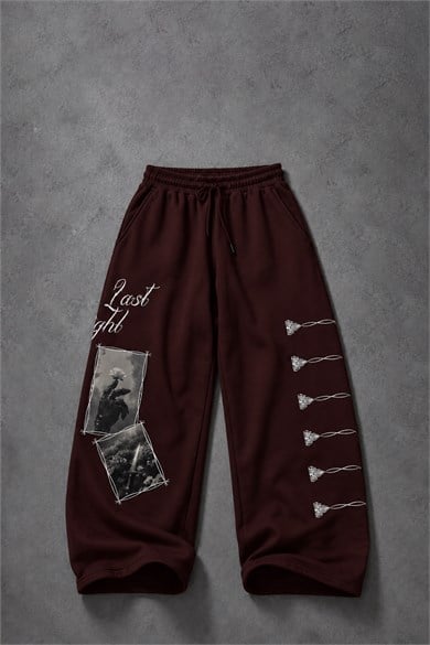 Erkek Bordo Knight Baggy Eşofman