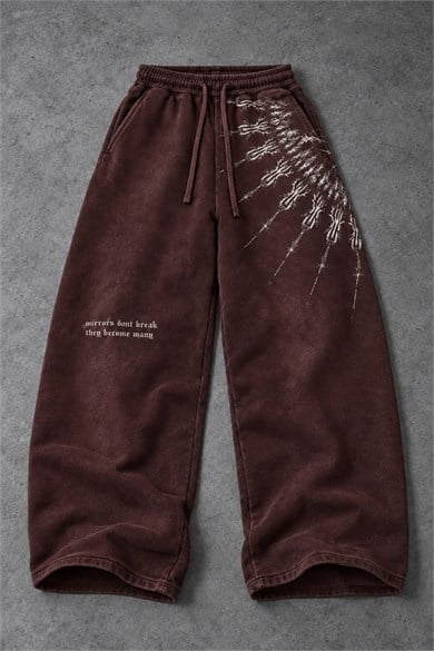 Erkek Bordo Mantra Özel Yıkamalı Baggy Eşofman