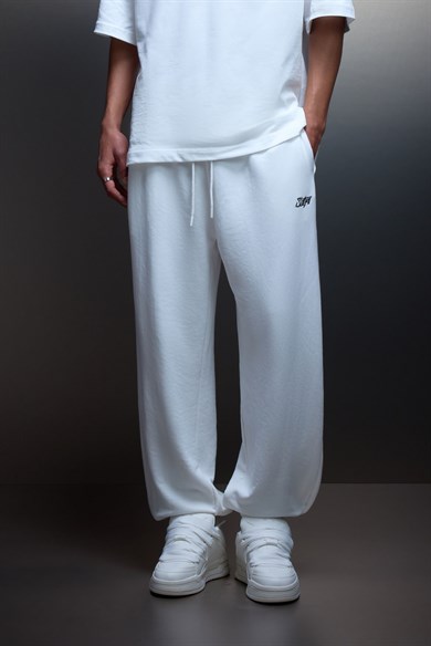 Erkek Ekru Basic Jogger Eşofman