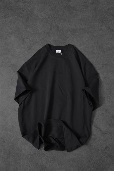 Erkek Füme Da Vinci Kabartma Baskılı Oversize Tshirt