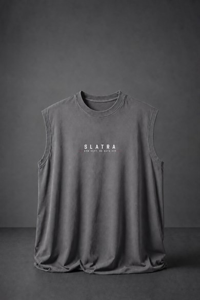 Erkek Füme Hipnotize Sıfır Kol Oversize Atlet