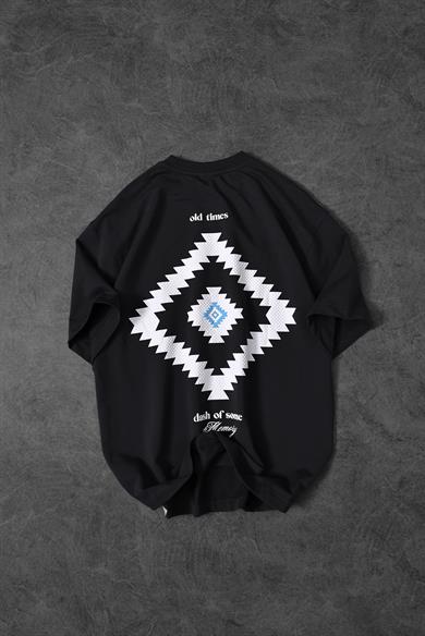 Erkek Füme Memory Lego Kabartma Baskılı Oversize Tshirt