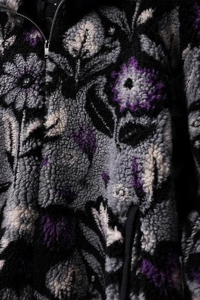 Erkek Garnili Full Zip Astarlı Oversize Peluş Sweatshirt