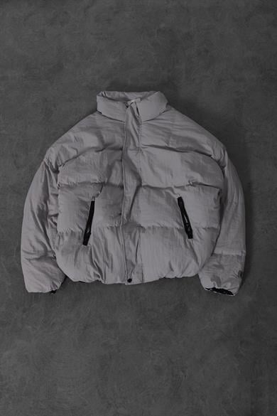 Erkek Gri All Oversize Şişme Mont