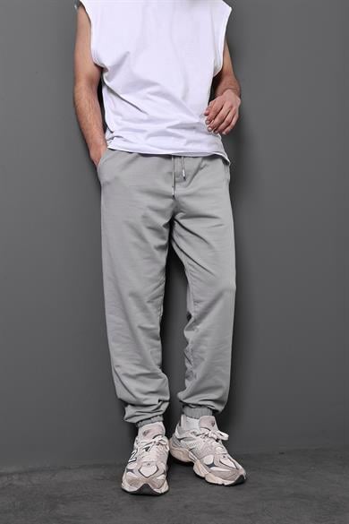 Erkek Gri Basic 2 İplik Jogger Eşofman