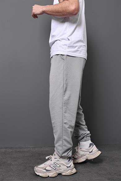 Erkek Gri Basic 2 İplik Jogger Eşofman