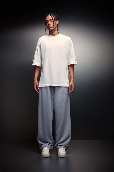 Erkek Gri Basic Baggy Eşofman