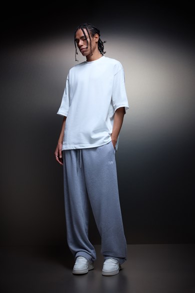 Erkek Gri Basic Baggy Eşofman