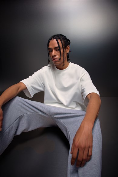 Erkek Gri Basic Baggy Eşofman