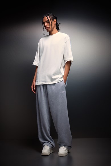 Erkek Gri Basic Baggy Eşofman