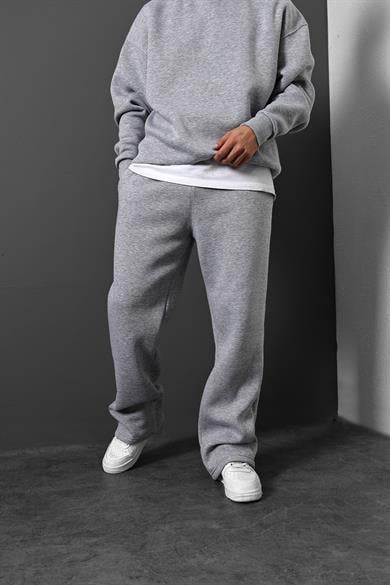 Erkek Gri Basic Baggy Kalıp Eşofman