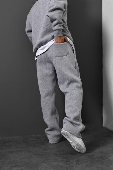 Erkek Gri Basic Baggy Kalıp Eşofman