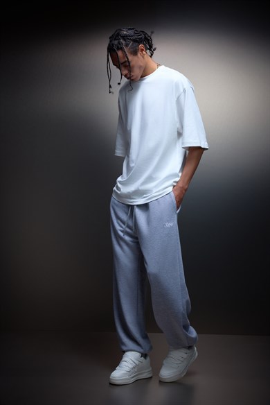 Erkek Gri Basic Jogger Eşofman
