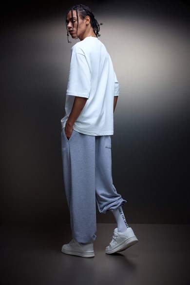 Erkek Gri Basic Jogger Eşofman
