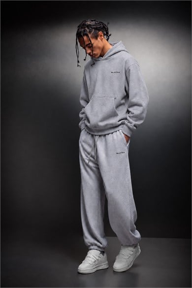 Erkek Gri Basic Jogger Eşofman