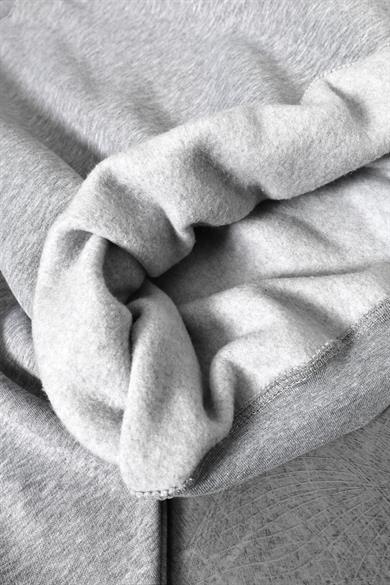 Erkek Gri Basic Kapüşonlu Oversize Sweatshirt