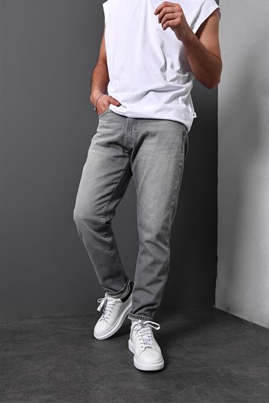 Erkek Gri Taşlı Boyfriend Pantolon